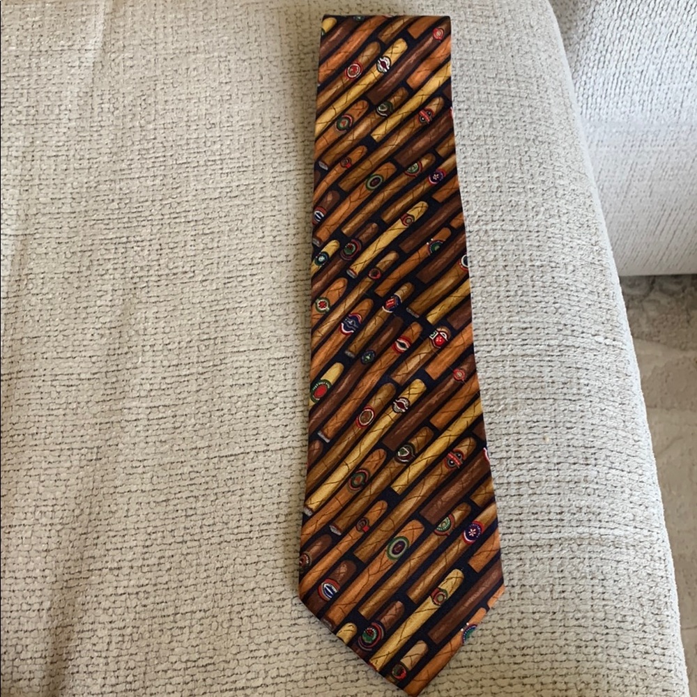 Brown Cigar Patterned Men's Tie